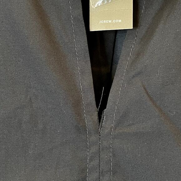 J.Crew Delilah Mini Dess Cotton Poplin Short Sleeves Vacation CJ494 Black FLAW L - Picture 6 of 16